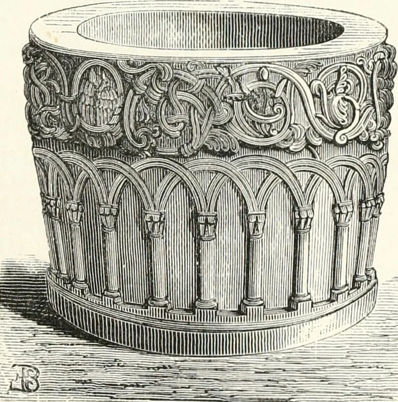 An illustration from An illustrated dictionary of words used in art and archaeology. Explaining terms frequently used in works on architecture, arms, bronzes, Christian art, colour, costume, decoration, devices, emblems, heraldry, lace, personal ornaments, pottery, painting, sculpture, &c., with their derivations, 1883, leaf 154