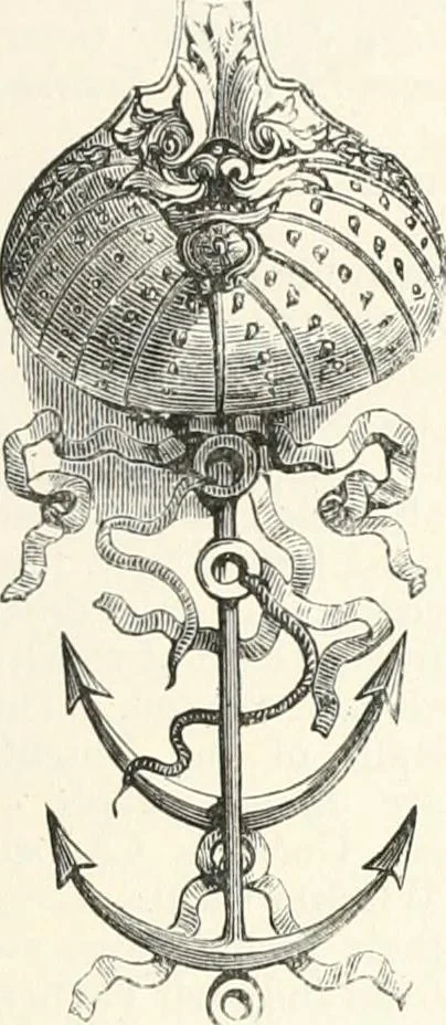 An illustration from An illustrated dictionary of words used in art and archaeology. Explaining terms frequently used in works on architecture, arms, bronzes, Christian art, colour, costume, decoration, devices, emblems, heraldry, lace, personal ornaments, pottery, painting, sculpture, &c., with their derivations, 1883, leaf 162