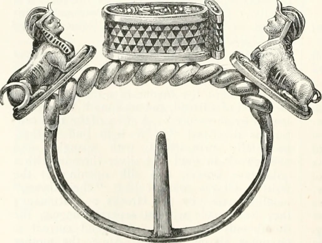 An illustration from An illustrated dictionary of words used in art and archaeology. Explaining terms frequently used in works on architecture, arms, bronzes, Christian art, colour, costume, decoration, devices, emblems, heraldry, lace, personal ornaments, pottery, painting, sculpture, &c., with their derivations, 1883, leaf 169
