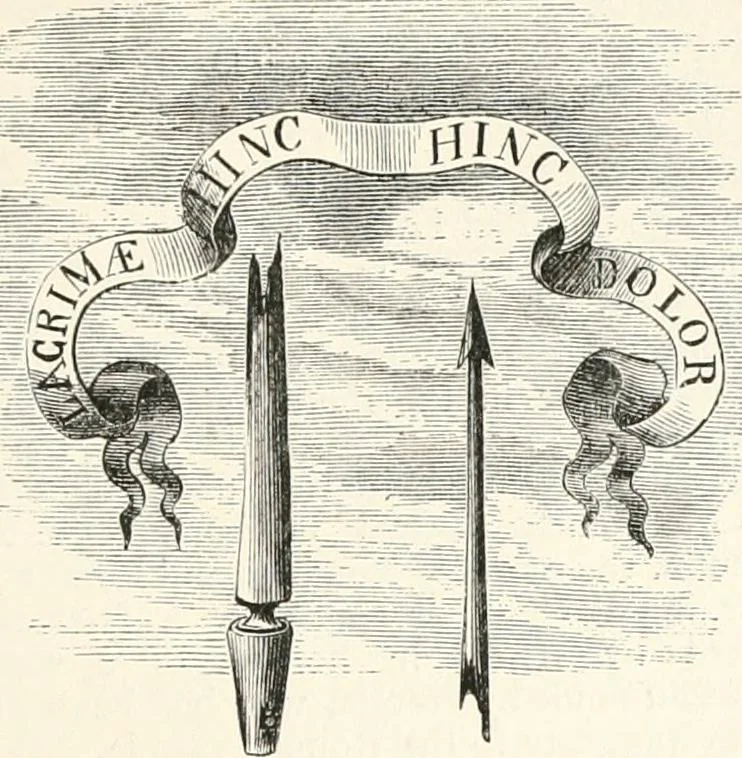 An illustration from An illustrated dictionary of words used in art and archaeology. Explaining terms frequently used in works on architecture, arms, bronzes, Christian art, colour, costume, decoration, devices, emblems, heraldry, lace, personal ornaments, pottery, painting, sculpture, &c., with their derivations, 1883, leaf 200