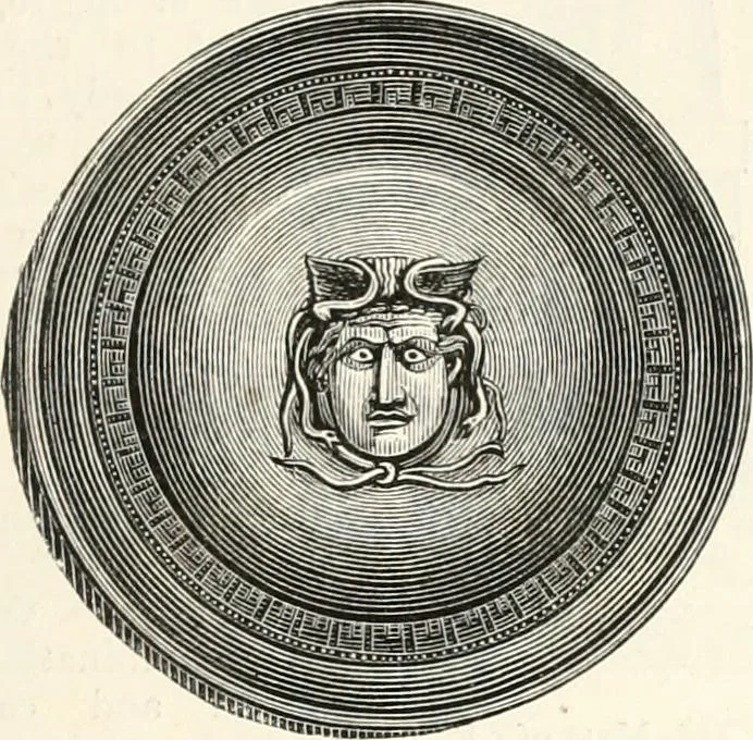 An illustration from An illustrated dictionary of words used in art and archaeology. Explaining terms frequently used in works on architecture, arms, bronzes, Christian art, colour, costume, decoration, devices, emblems, heraldry, lace, personal ornaments, pottery, painting, sculpture, &c., with their derivations, 1883, leaf 220