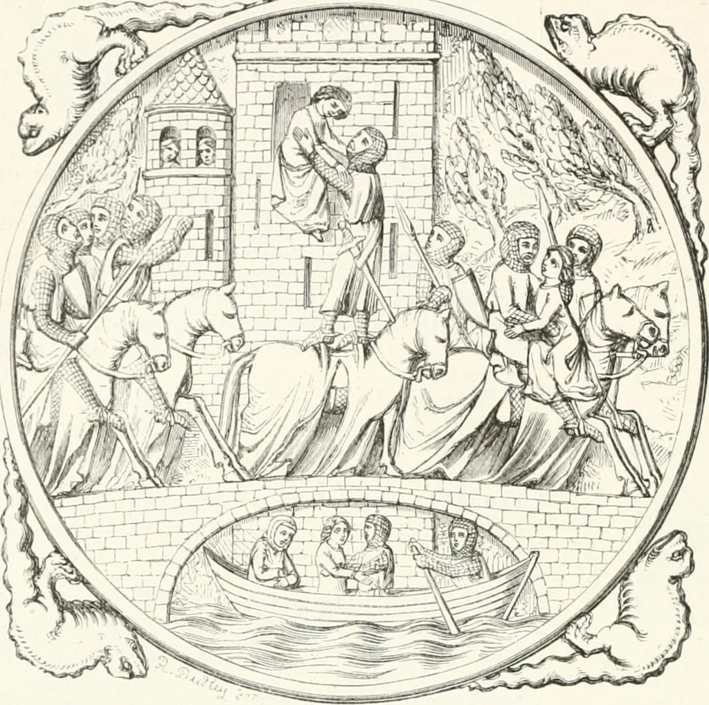 An illustration from An illustrated dictionary of words used in art and archaeology. Explaining terms frequently used in works on architecture, arms, bronzes, Christian art, colour, costume, decoration, devices, emblems, heraldry, lace, personal ornaments, pottery, painting, sculpture, &c., with their derivations, 1883, leaf 225