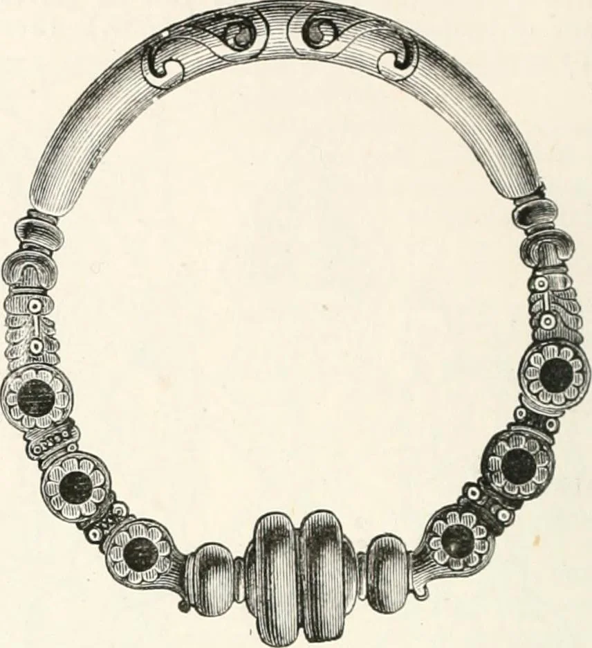 An illustration from An illustrated dictionary of words used in art and archaeology. Explaining terms frequently used in works on architecture, arms, bronzes, Christian art, colour, costume, decoration, devices, emblems, heraldry, lace, personal ornaments, pottery, painting, sculpture, &c., with their derivations, 1883, leaf 227