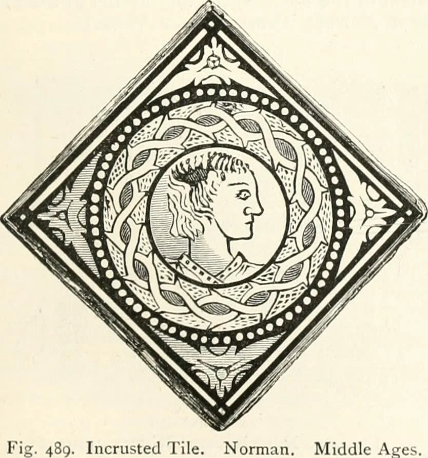 An illustration from An illustrated dictionary of words used in art and archaeology. Explaining terms frequently used in works on architecture, arms, bronzes, Christian art, colour, costume, decoration, devices, emblems, heraldry, lace, personal ornaments, pottery, painting, sculpture, &c., with their derivations, 1883, leaf 238