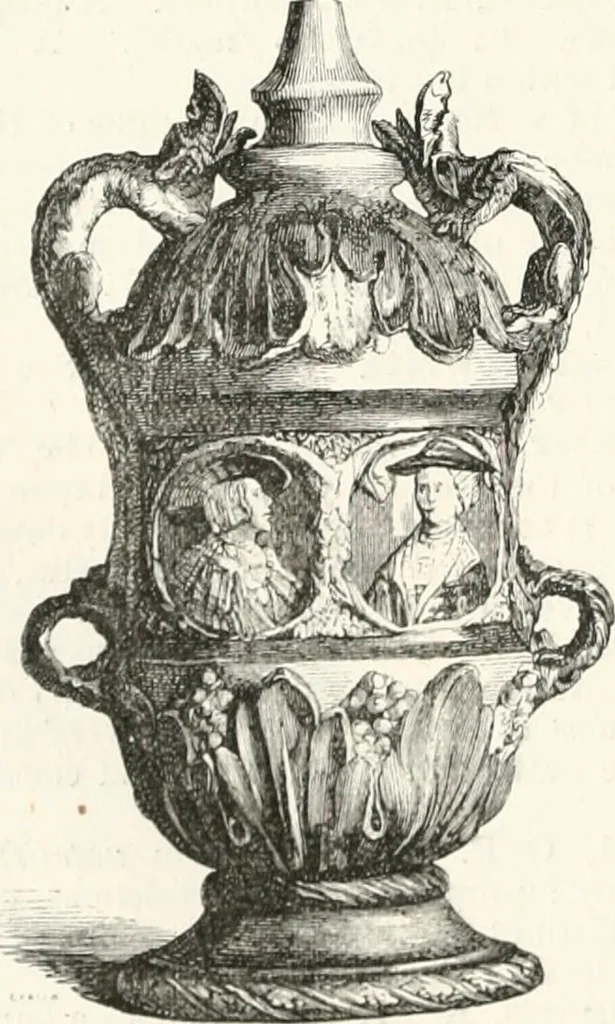 An illustration from An illustrated dictionary of words used in art and archaeology. Explaining terms frequently used in works on architecture, arms, bronzes, Christian art, colour, costume, decoration, devices, emblems, heraldry, lace, personal ornaments, pottery, painting, sculpture, &c., with their derivations, 1883, leaf 239