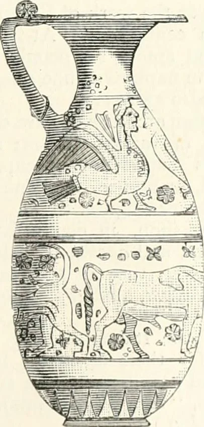 An illustration from An illustrated dictionary of words used in art and archaeology. Explaining terms frequently used in works on architecture, arms, bronzes, Christian art, colour, costume, decoration, devices, emblems, heraldry, lace, personal ornaments, pottery, painting, sculpture, &c., with their derivations, 1883, leaf 242