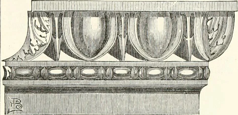 An illustration from An illustrated dictionary of words used in art and archaeology. Explaining terms frequently used in works on architecture, arms, bronzes, Christian art, colour, costume, decoration, devices, emblems, heraldry, lace, personal ornaments, pottery, painting, sculpture, &c., with their derivations, 1883, leaf 250
