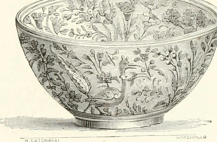 An illustration from An illustrated dictionary of words used in art and archaeology. Explaining terms frequently used in works on architecture, arms, bronzes, Christian art, colour, costume, decoration, devices, emblems, heraldry, lace, personal ornaments, pottery, painting, sculpture, &c., with their derivations, 1883, leaf 262