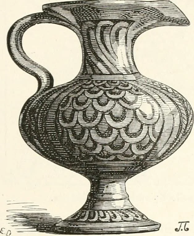 An illustration from An illustrated dictionary of words used in art and archaeology. Explaining terms frequently used in works on architecture, arms, bronzes, Christian art, colour, costume, decoration, devices, emblems, heraldry, lace, personal ornaments, pottery, painting, sculpture, &c., with their derivations, 1883, leaf 264