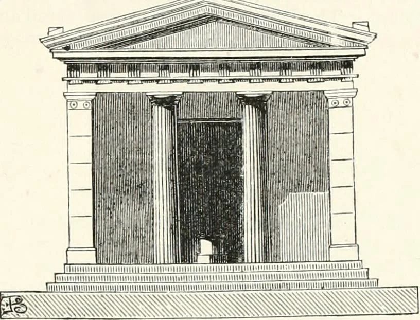 An illustration from An illustrated dictionary of words used in art and archaeology. Explaining terms frequently used in works on architecture, arms, bronzes, Christian art, colour, costume, decoration, devices, emblems, heraldry, lace, personal ornaments, pottery, painting, sculpture, &c., with their derivations, 1883, leaf 28