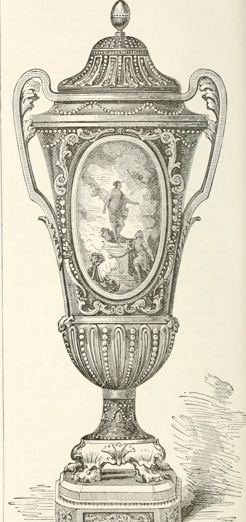An illustration from An illustrated dictionary of words used in art and archaeology. Explaining terms frequently used in works on architecture, arms, bronzes, Christian art, colour, costume, decoration, devices, emblems, heraldry, lace, personal ornaments, pottery, painting, sculpture, &c., with their derivations, 1883, leaf 305