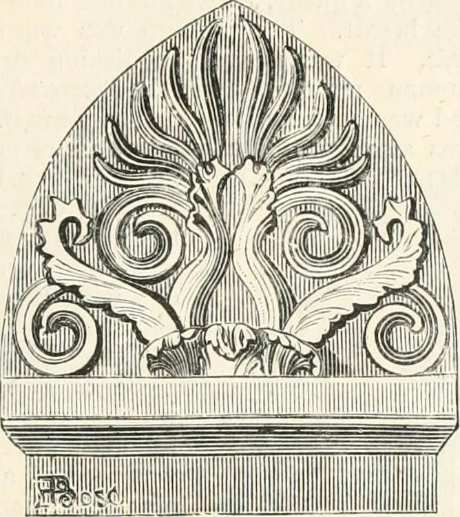 An illustration from An illustrated dictionary of words used in art and archaeology. Explaining terms frequently used in works on architecture, arms, bronzes, Christian art, colour, costume, decoration, devices, emblems, heraldry, lace, personal ornaments, pottery, painting, sculpture, &c., with their derivations, 1883, leaf 316