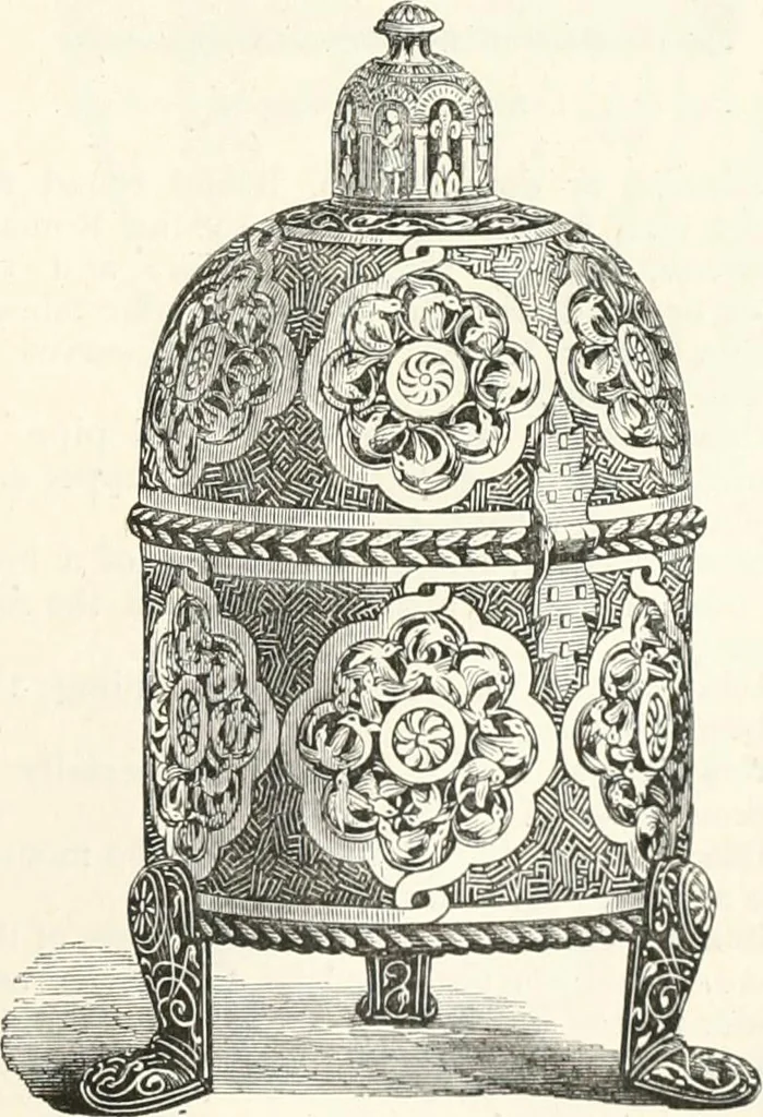 An illustration from An illustrated dictionary of words used in art and archaeology. Explaining terms frequently used in works on architecture, arms, bronzes, Christian art, colour, costume, decoration, devices, emblems, heraldry, lace, personal ornaments, pottery, painting, sculpture, &c., with their derivations, 1883, leaf 330
