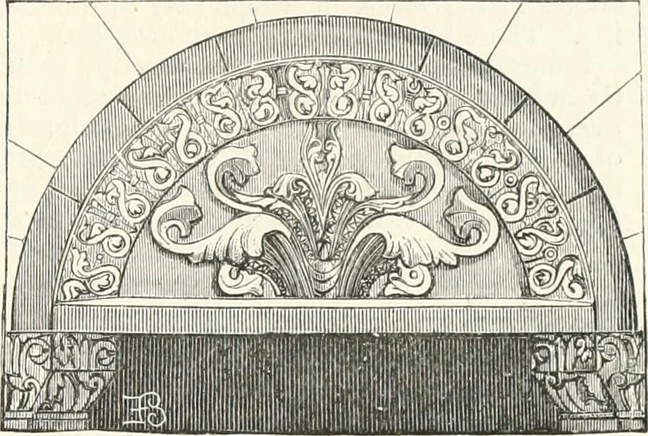 An illustration from An illustrated dictionary of words used in art and archaeology. Explaining terms frequently used in works on architecture, arms, bronzes, Christian art, colour, costume, decoration, devices, emblems, heraldry, lace, personal ornaments, pottery, painting, sculpture, &c., with their derivations, 1883, leaf 340