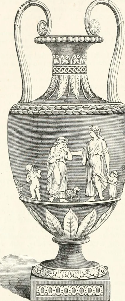 An illustration from An illustrated dictionary of words used in art and archaeology. Explaining terms frequently used in works on architecture, arms, bronzes, Christian art, colour, costume, decoration, devices, emblems, heraldry, lace, personal ornaments, pottery, painting, sculpture, &c., with their derivations, 1883, leaf 355