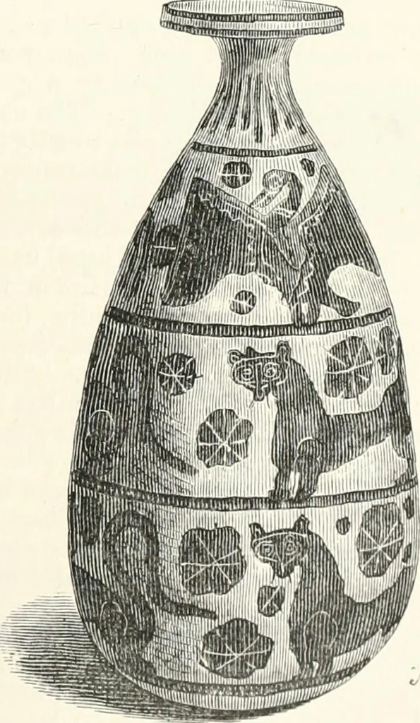 An illustration from An illustrated dictionary of words used in art and archaeology. Explaining terms frequently used in works on architecture, arms, bronzes, Christian art, colour, costume, decoration, devices, emblems, heraldry, lace, personal ornaments, pottery, painting, sculpture, &c., with their derivations, 1883, leaf 36