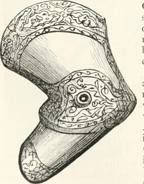 An illustration from An illustrated dictionary of words used in art and archaeology. Explaining terms frequently used in works on architecture, arms, bronzes, Christian art, colour, costume, decoration, devices, emblems, heraldry, lace, personal ornaments, pottery, painting, sculpture, &c., with their derivations, 1883, leaf 57