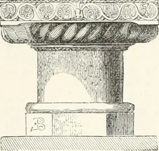 An illustration from An illustrated dictionary of words used in art and archaeology. Explaining terms frequently used in works on architecture, arms, bronzes, Christian art, colour, costume, decoration, devices, emblems, heraldry, lace, personal ornaments, pottery, painting, sculpture, &c., with their derivations, 1883, leaf 61
