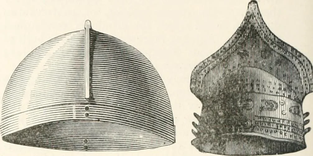 An illustration from An illustrated dictionary of words used in art and archaeology. Explaining terms frequently used in works on architecture, arms, bronzes, Christian art, colour, costume, decoration, devices, emblems, heraldry, lace, personal ornaments, pottery, painting, sculpture, &c., with their derivations, 1883, leaf 71