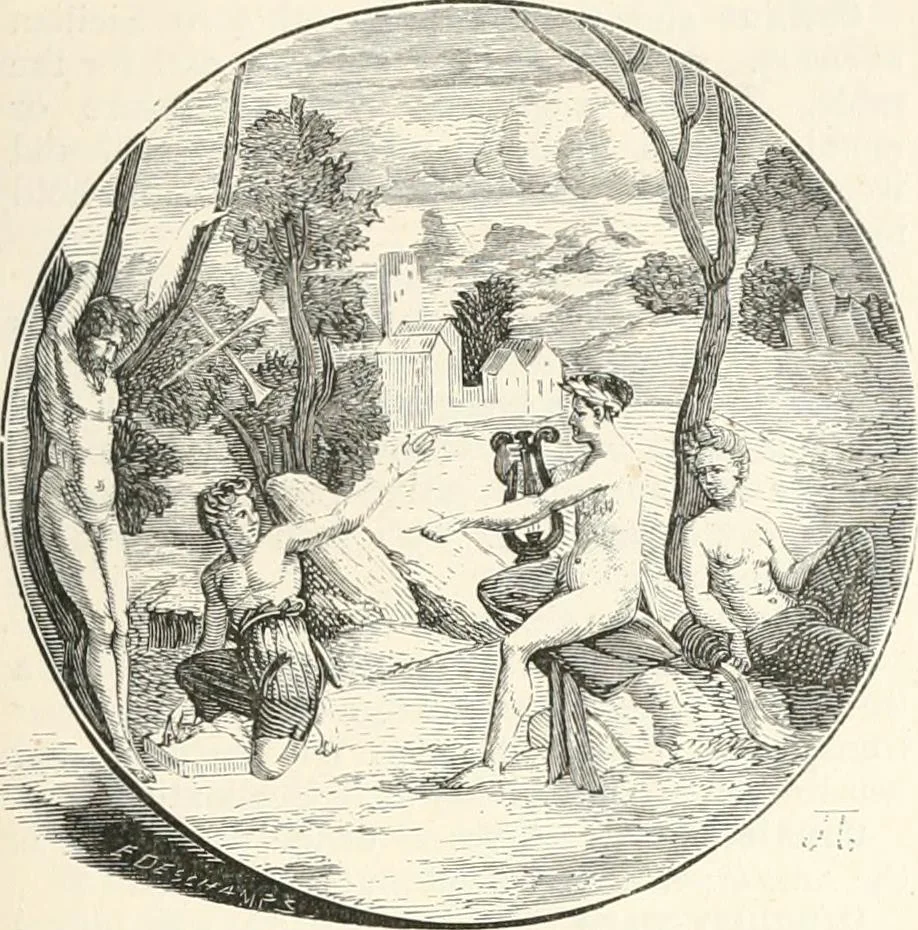 An illustration from An illustrated dictionary of words used in art and archaeology. Explaining terms frequently used in works on architecture, arms, bronzes, Christian art, colour, costume, decoration, devices, emblems, heraldry, lace, personal ornaments, pottery, painting, sculpture, &c., with their derivations, 1883, leaf 72