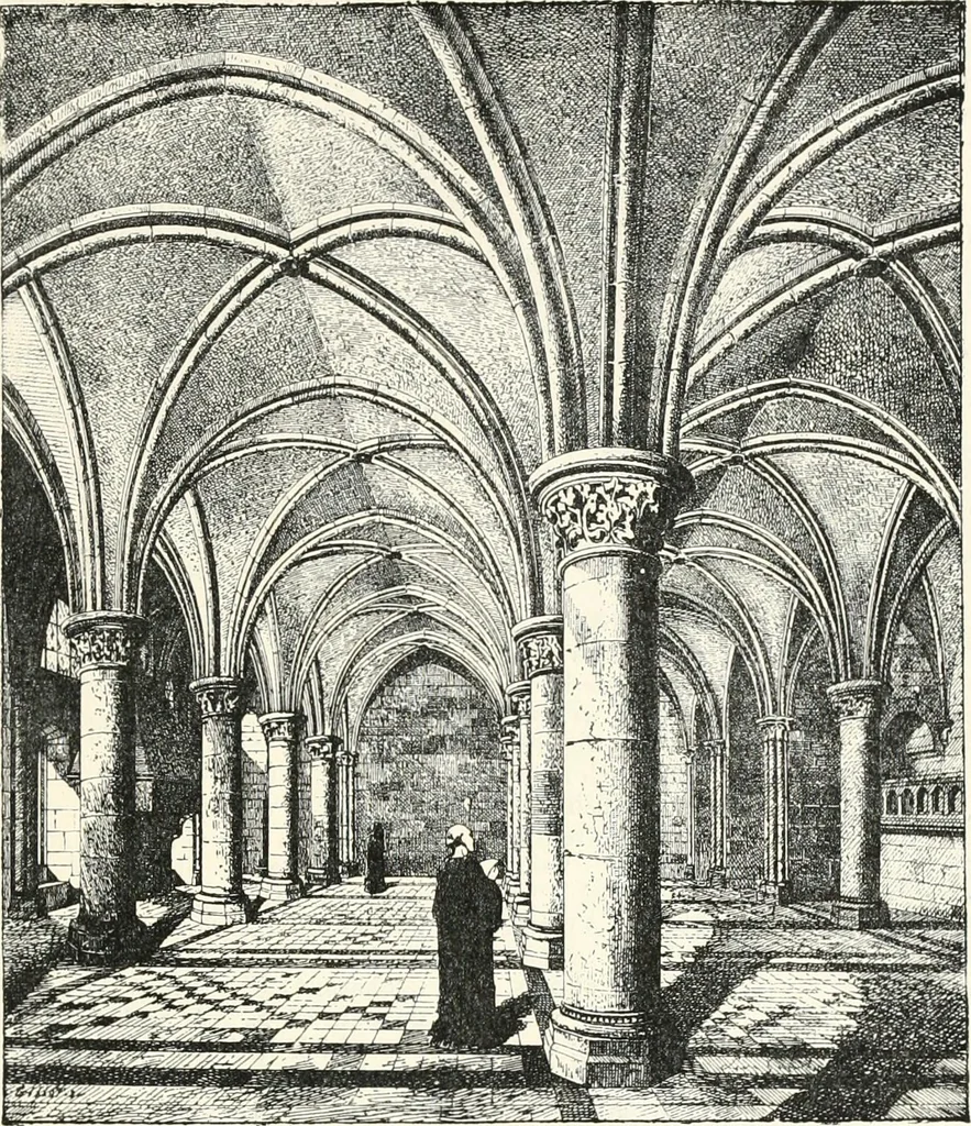 An illustration from An illustrated dictionary of words used in art and archaeology. Explaining terms frequently used in works on architecture, arms, bronzes, Christian art, colour, costume, decoration, devices, emblems, heraldry, lace, personal ornaments, pottery, painting, sculpture, &c., with their derivations, 1883, leaf 90