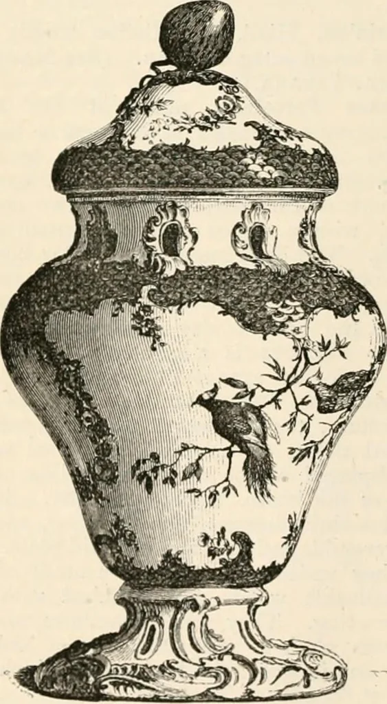 An illustration from An illustrated dictionary of words used in art and archaeology. Explaining terms frequently used in works on architecture, arms, bronzes, Christian art, colour, costume, decoration, devices, emblems, heraldry, lace, personal ornaments, pottery, painting, sculpture, &c, with their derivations, 1883, leaf 135