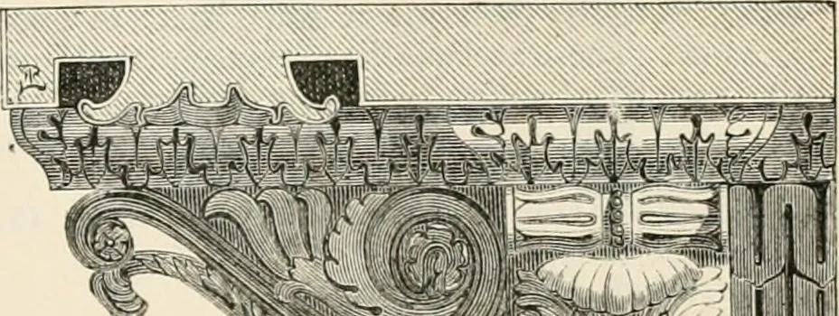 An illustration from An illustrated dictionary of words used in art and archaeology. Explaining terms frequently used in works on architecture, arms, bronzes, Christian art, colour, costume, decoration, devices, emblems, heraldry, lace, personal ornaments, pottery, painting, sculpture, &c, with their derivations, 1883, leaf 14