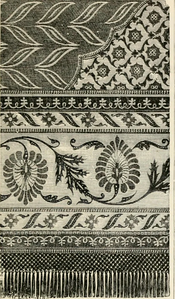 An illustration from An illustrated dictionary of words used in art and archaeology. Explaining terms frequently used in works on architecture, arms, bronzes, Christian art, colour, costume, decoration, devices, emblems, heraldry, lace, personal ornaments, pottery, painting, sculpture, &c, with their derivations, 1883, leaf 142