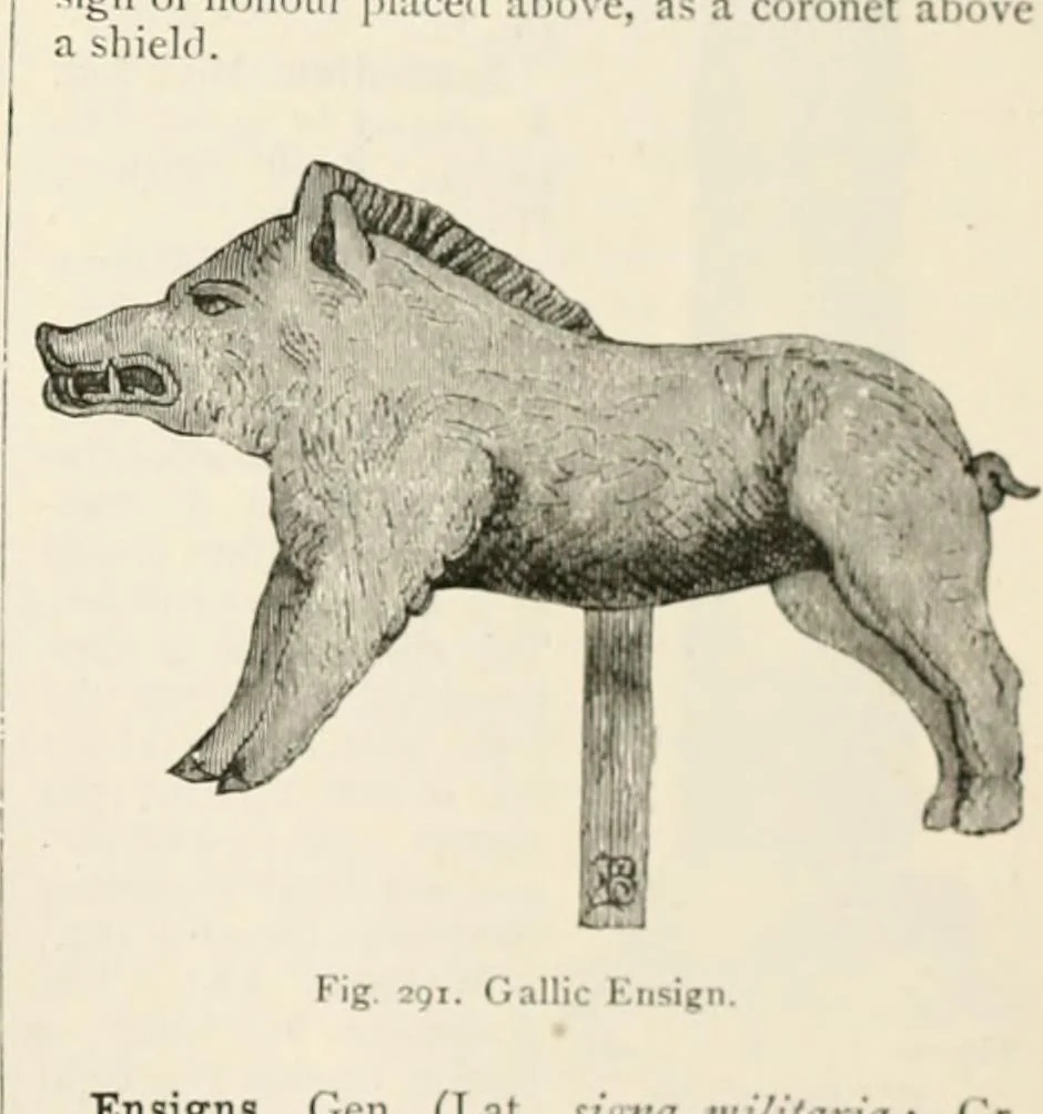 An illustration from An illustrated dictionary of words used in art and archaeology. Explaining terms frequently used in works on architecture, arms, bronzes, Christian art, colour, costume, decoration, devices, emblems, heraldry, lace, personal ornaments, pottery, painting, sculpture, &c, with their derivations, 1883, leaf 144