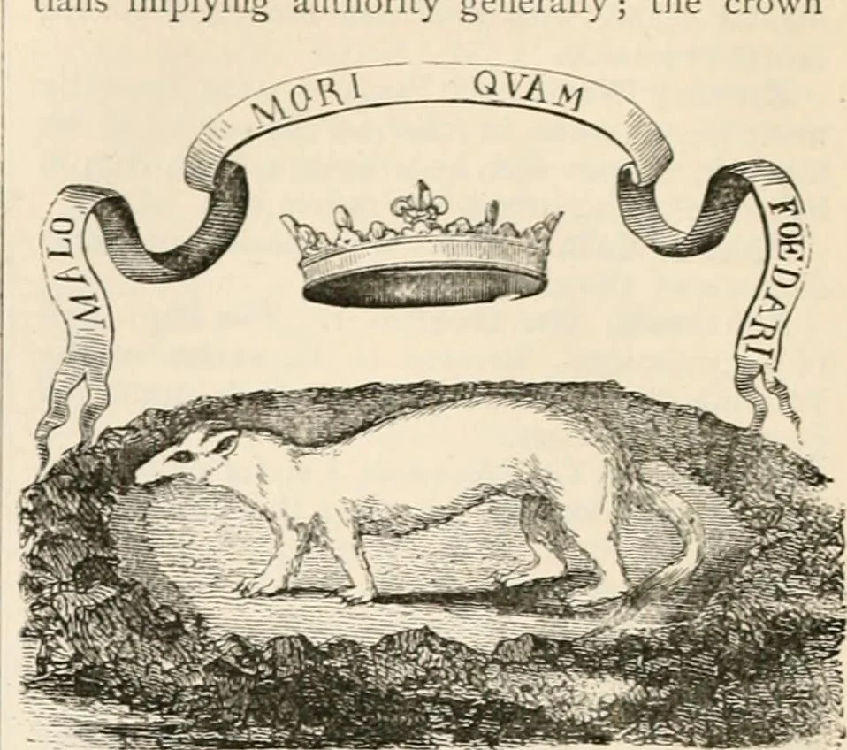 An illustration from An illustrated dictionary of words used in art and archaeology. Explaining terms frequently used in works on architecture, arms, bronzes, Christian art, colour, costume, decoration, devices, emblems, heraldry, lace, personal ornaments, pottery, painting, sculpture, &c, with their derivations, 1883, leaf 147