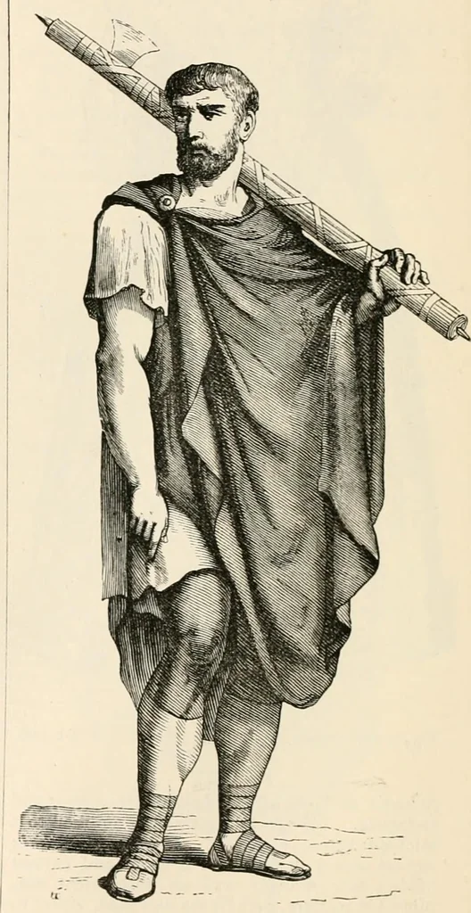 An illustration from An illustrated dictionary of words used in art and archaeology. Explaining terms frequently used in works on architecture, arms, bronzes, Christian art, colour, costume, decoration, devices, emblems, heraldry, lace, personal ornaments, pottery, painting, sculpture, &c, with their derivations, 1883, leaf 153