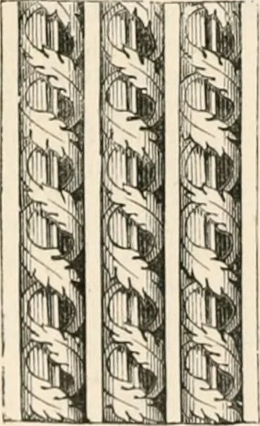 An illustration from An illustrated dictionary of words used in art and archaeology. Explaining terms frequently used in works on architecture, arms, bronzes, Christian art, colour, costume, decoration, devices, emblems, heraldry, lace, personal ornaments, pottery, painting, sculpture, &c, with their derivations, 1883, leaf 159