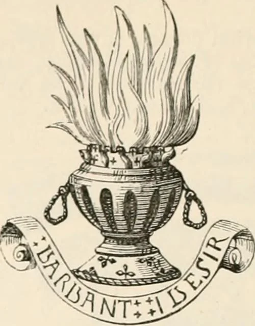 An illustration from An illustrated dictionary of words used in art and archaeology. Explaining terms frequently used in works on architecture, arms, bronzes, Christian art, colour, costume, decoration, devices, emblems, heraldry, lace, personal ornaments, pottery, painting, sculpture, &c, with their derivations, 1883, leaf 159