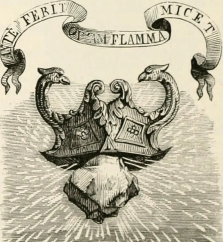 An illustration from An illustrated dictionary of words used in art and archaeology. Explaining terms frequently used in works on architecture, arms, bronzes, Christian art, colour, costume, decoration, devices, emblems, heraldry, lace, personal ornaments, pottery, painting, sculpture, &c, with their derivations, 1883, leaf 166