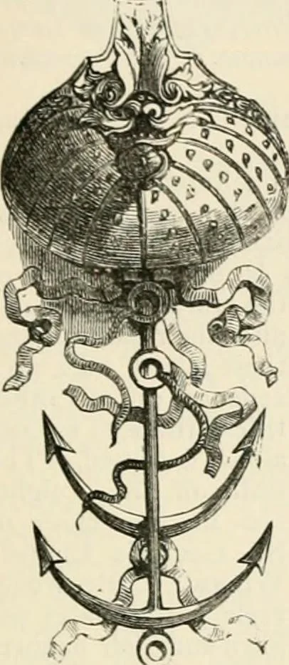 An illustration from An illustrated dictionary of words used in art and archaeology. Explaining terms frequently used in works on architecture, arms, bronzes, Christian art, colour, costume, decoration, devices, emblems, heraldry, lace, personal ornaments, pottery, painting, sculpture, &c, with their derivations, 1883, leaf 168