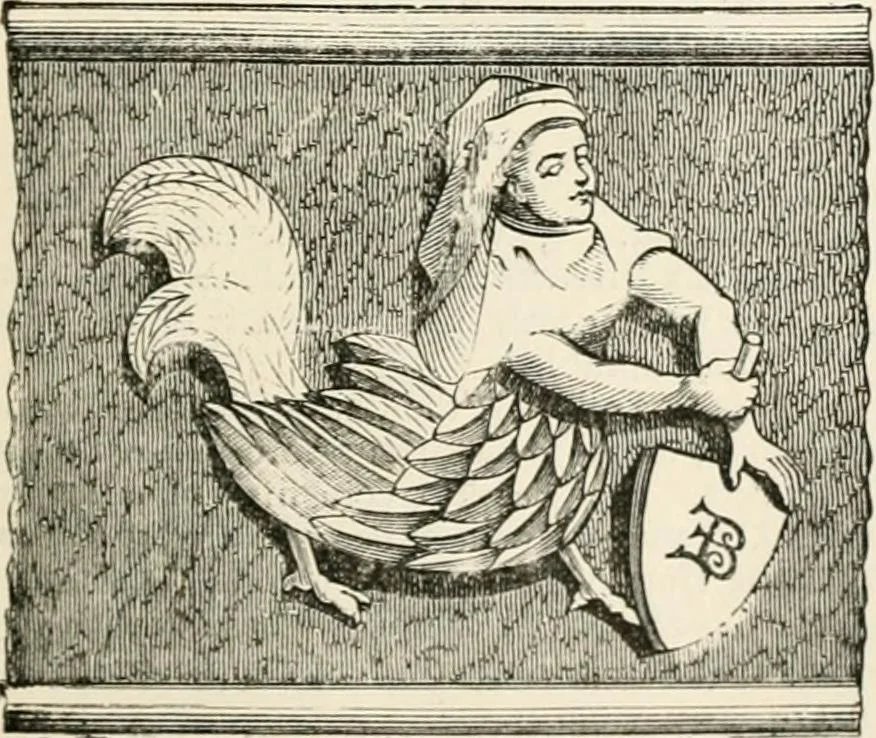 An illustration from An illustrated dictionary of words used in art and archaeology. Explaining terms frequently used in works on architecture, arms, bronzes, Christian art, colour, costume, decoration, devices, emblems, heraldry, lace, personal ornaments, pottery, painting, sculpture, &c, with their derivations, 1883, leaf 178
