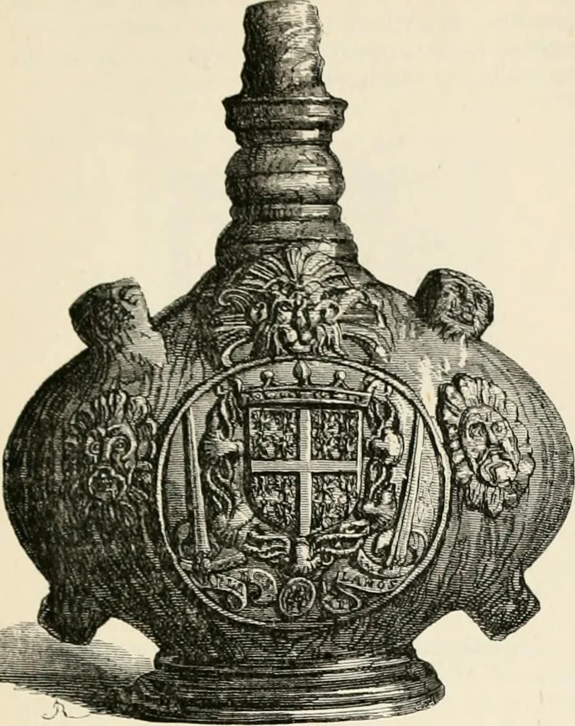 An illustration from An illustrated dictionary of words used in art and archaeology. Explaining terms frequently used in works on architecture, arms, bronzes, Christian art, colour, costume, decoration, devices, emblems, heraldry, lace, personal ornaments, pottery, painting, sculpture, &c, with their derivations, 1883, leaf 190
