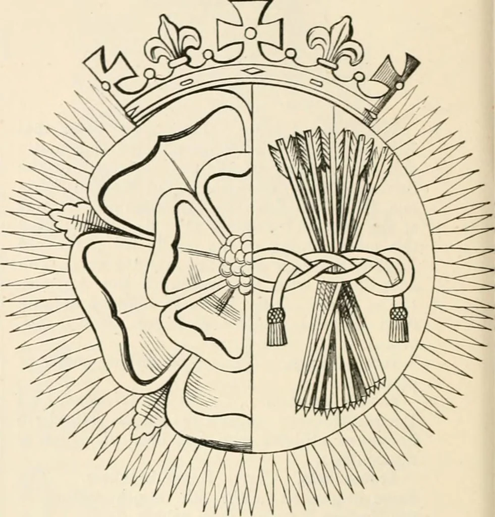 An illustration from An illustrated dictionary of words used in art and archaeology. Explaining terms frequently used in works on architecture, arms, bronzes, Christian art, colour, costume, decoration, devices, emblems, heraldry, lace, personal ornaments, pottery, painting, sculpture, &c, with their derivations, 1883, leaf 193