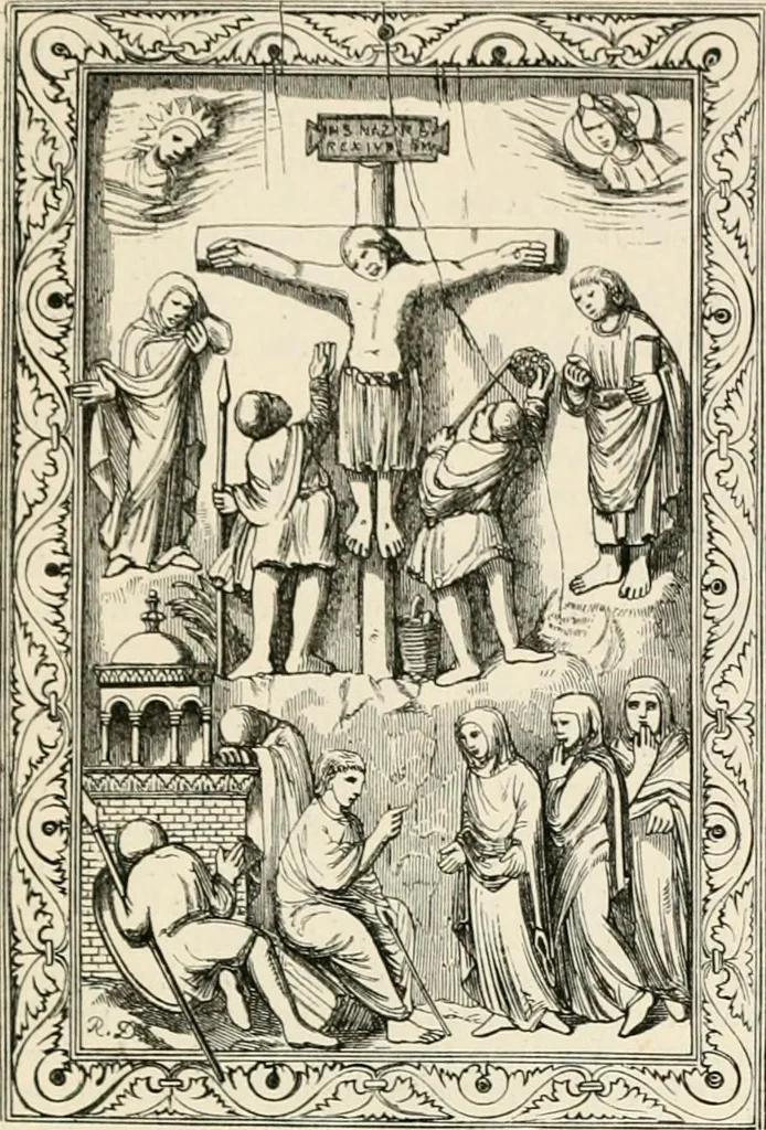 An illustration from An illustrated dictionary of words used in art and archaeology. Explaining terms frequently used in works on architecture, arms, bronzes, Christian art, colour, costume, decoration, devices, emblems, heraldry, lace, personal ornaments, pottery, painting, sculpture, &c, with their derivations, 1883, leaf 198