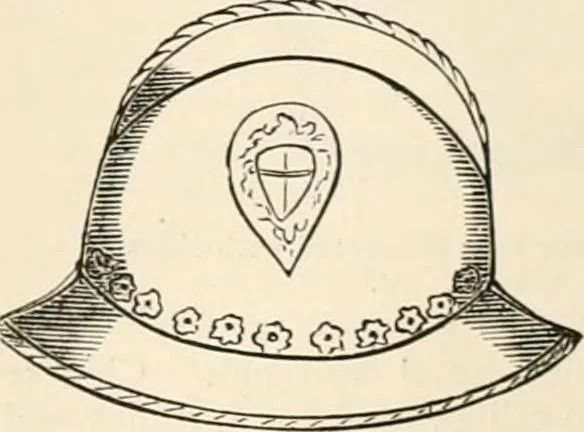 An illustration from An illustrated dictionary of words used in art and archaeology. Explaining terms frequently used in works on architecture, arms, bronzes, Christian art, colour, costume, decoration, devices, emblems, heraldry, lace, personal ornaments, pottery, painting, sculpture, &c, with their derivations, 1883, leaf 201