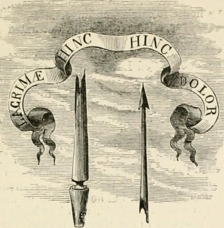 An illustration from An illustrated dictionary of words used in art and archaeology. Explaining terms frequently used in works on architecture, arms, bronzes, Christian art, colour, costume, decoration, devices, emblems, heraldry, lace, personal ornaments, pottery, painting, sculpture, &c, with their derivations, 1883, leaf 206
