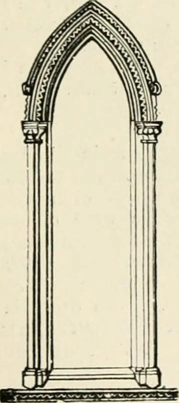 An illustration from An illustrated dictionary of words used in art and archaeology. Explaining terms frequently used in works on architecture, arms, bronzes, Christian art, colour, costume, decoration, devices, emblems, heraldry, lace, personal ornaments, pottery, painting, sculpture, &c, with their derivations, 1883, leaf 206
