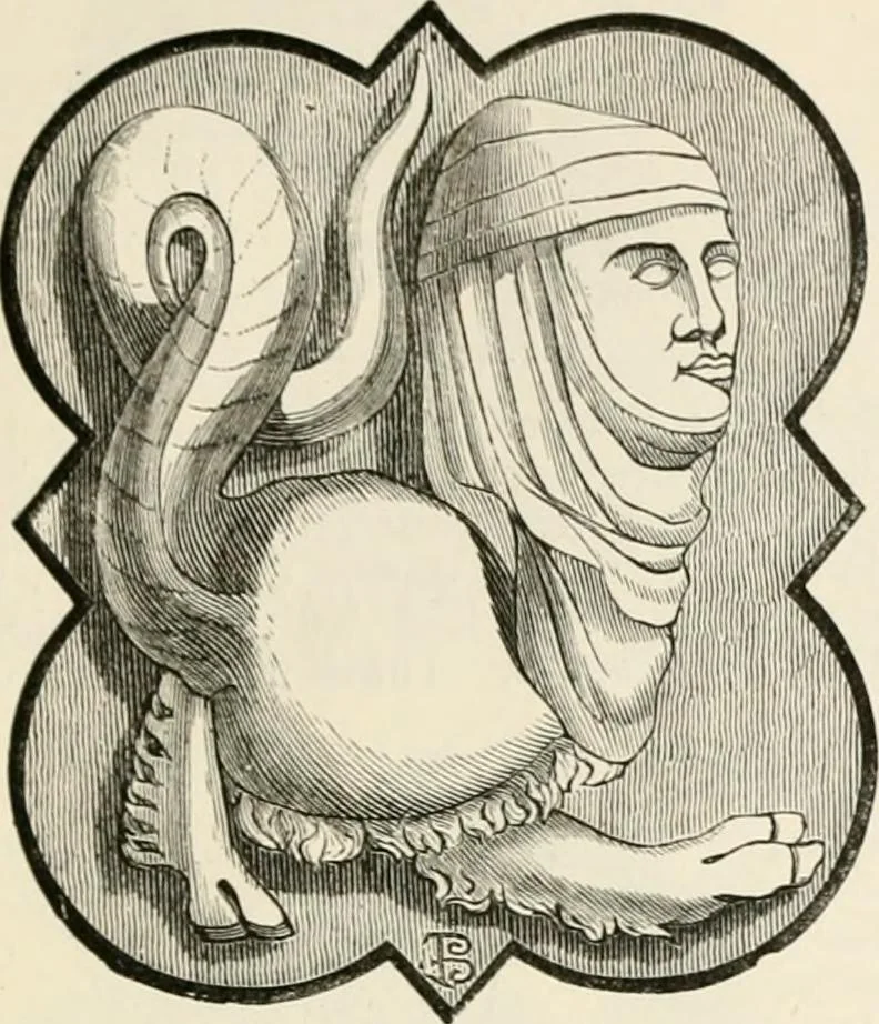 An illustration from An illustrated dictionary of words used in art and archaeology. Explaining terms frequently used in works on architecture, arms, bronzes, Christian art, colour, costume, decoration, devices, emblems, heraldry, lace, personal ornaments, pottery, painting, sculpture, &c, with their derivations, 1883, leaf 222