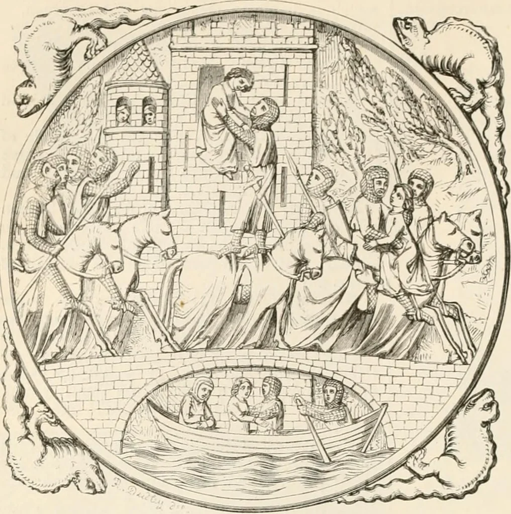 An illustration from An illustrated dictionary of words used in art and archaeology. Explaining terms frequently used in works on architecture, arms, bronzes, Christian art, colour, costume, decoration, devices, emblems, heraldry, lace, personal ornaments, pottery, painting, sculpture, &c, with their derivations, 1883, leaf 231