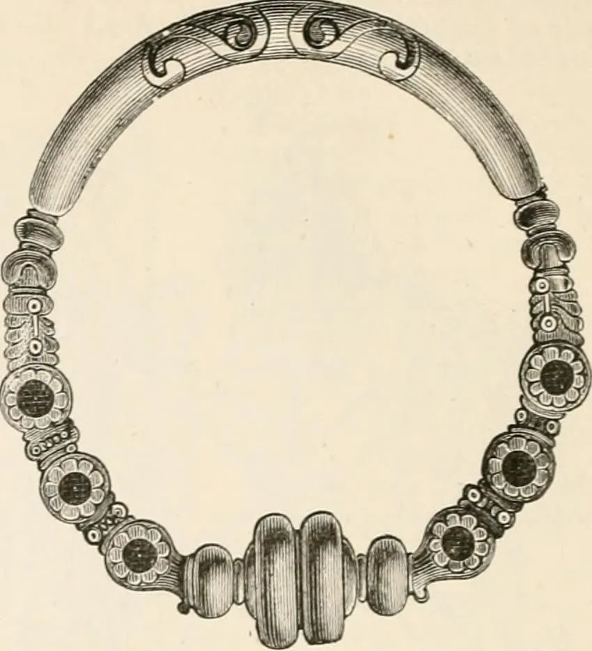An illustration from An illustrated dictionary of words used in art and archaeology. Explaining terms frequently used in works on architecture, arms, bronzes, Christian art, colour, costume, decoration, devices, emblems, heraldry, lace, personal ornaments, pottery, painting, sculpture, &c, with their derivations, 1883, leaf 233