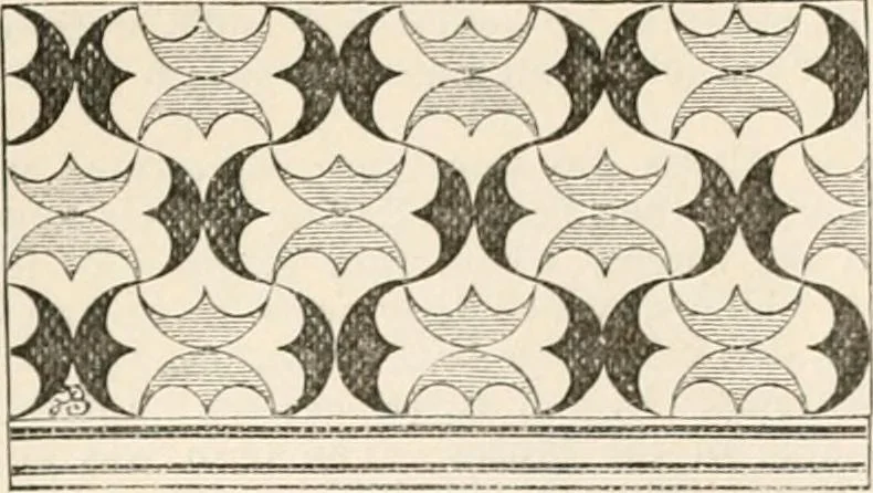 An illustration from An illustrated dictionary of words used in art and archaeology. Explaining terms frequently used in works on architecture, arms, bronzes, Christian art, colour, costume, decoration, devices, emblems, heraldry, lace, personal ornaments, pottery, painting, sculpture, &c, with their derivations, 1883, leaf 237