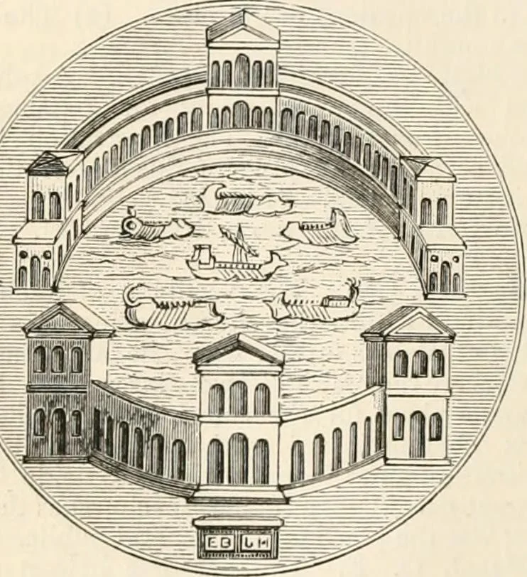An illustration from An illustrated dictionary of words used in art and archaeology. Explaining terms frequently used in works on architecture, arms, bronzes, Christian art, colour, costume, decoration, devices, emblems, heraldry, lace, personal ornaments, pottery, painting, sculpture, &c, with their derivations, 1883, leaf 239