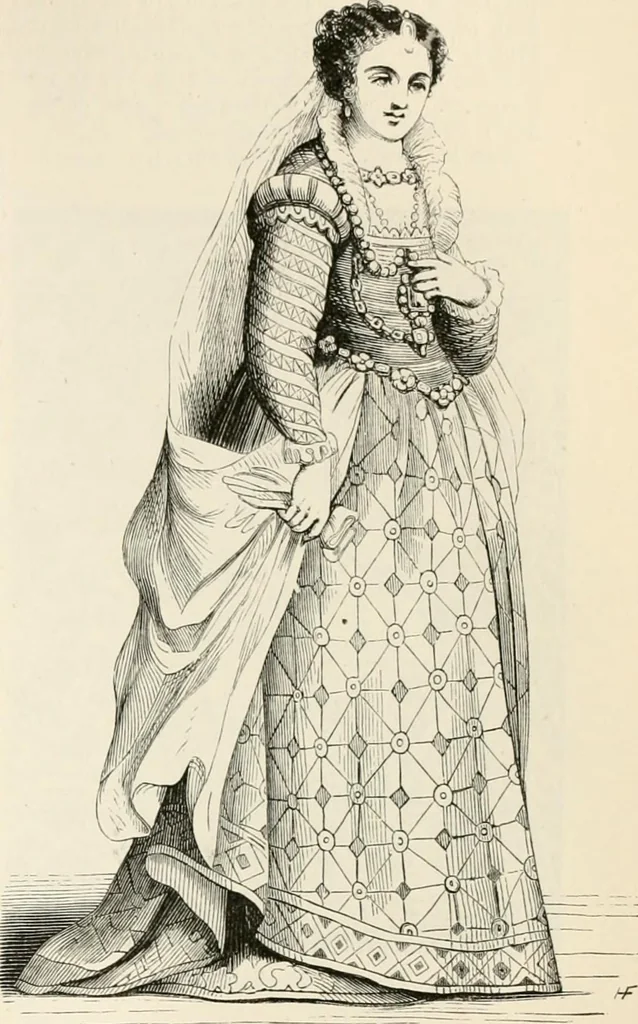 An illustration from An illustrated dictionary of words used in art and archaeology. Explaining terms frequently used in works on architecture, arms, bronzes, Christian art, colour, costume, decoration, devices, emblems, heraldry, lace, personal ornaments, pottery, painting, sculpture, &c, with their derivations, 1883, leaf 240