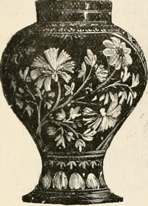 An illustration from An illustrated dictionary of words used in art and archaeology. Explaining terms frequently used in works on architecture, arms, bronzes, Christian art, colour, costume, decoration, devices, emblems, heraldry, lace, personal ornaments, pottery, painting, sculpture, &c, with their derivations, 1883, leaf 243