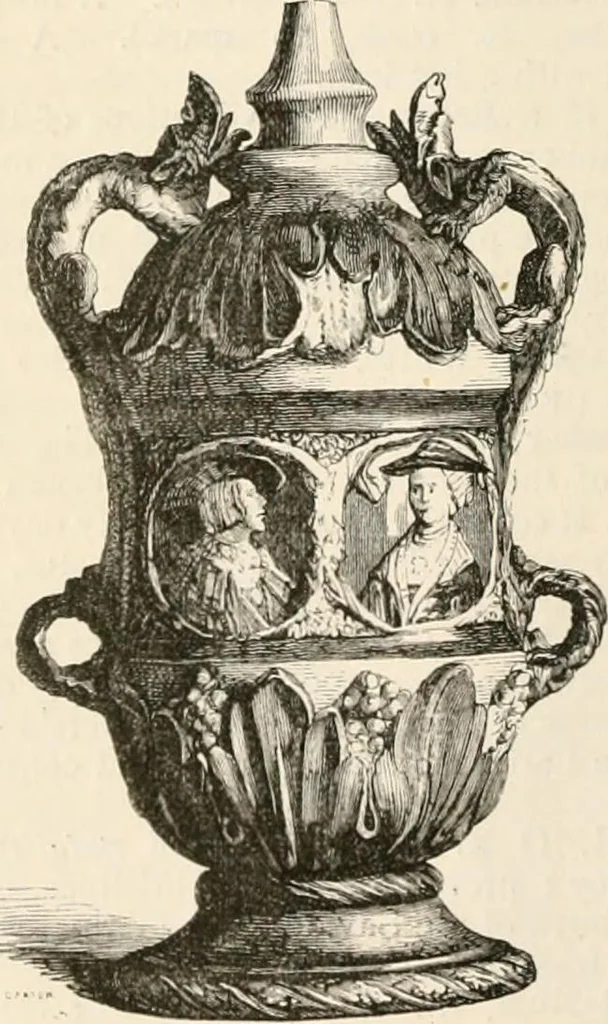 An illustration from An illustrated dictionary of words used in art and archaeology. Explaining terms frequently used in works on architecture, arms, bronzes, Christian art, colour, costume, decoration, devices, emblems, heraldry, lace, personal ornaments, pottery, painting, sculpture, &c, with their derivations, 1883, leaf 245